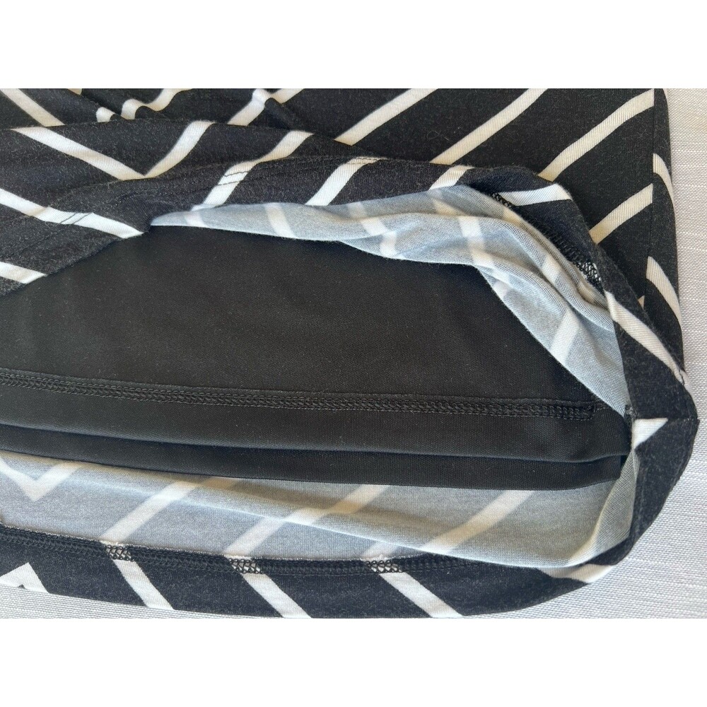 Apt 9 Pencil Skirt XL Black White Chevron Stripe Stretch Slim Midi Lined - Picture 5 of 6